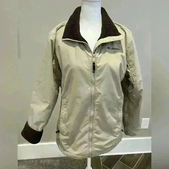 Columbia coat size small fleece lined jacket zipper pockets barn jacket - Picture 2 of 13
